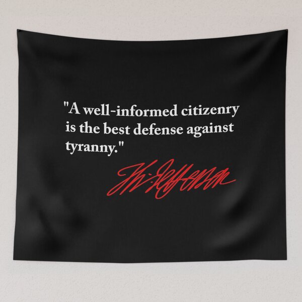 Item preview, Thomas Jefferson - informed citizenry is the best defense against tyranny (red signature) designed and sold by Thelittlelord.