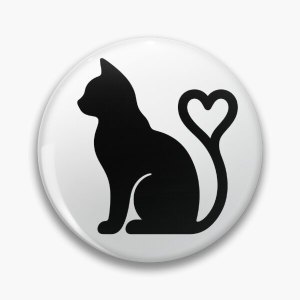 Item preview, Blackout Heart Cat — Ultra-Minimal Monochrome designed and sold by PurfectAttitude.