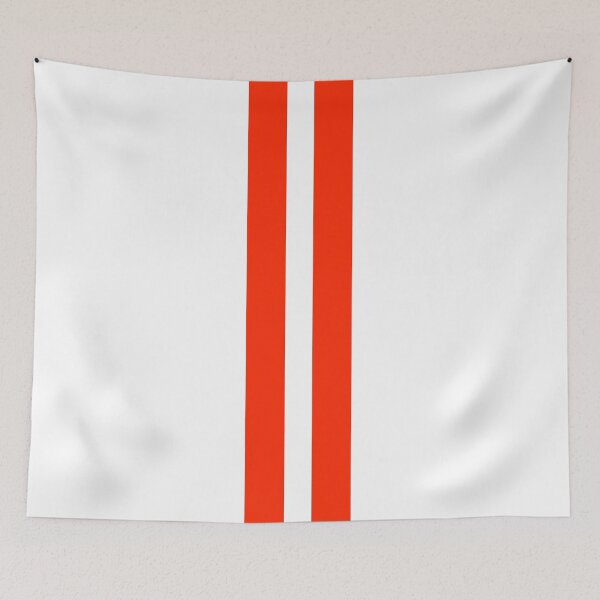 Item preview, Dual Racing Stripes - Large Gap (Red on White) designed and sold by Racing Stripes Only.