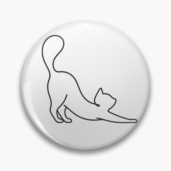 Item preview, Minimal Stretching Cat — Elegant Single-Line Outline designed and sold by PurfectAttitude.