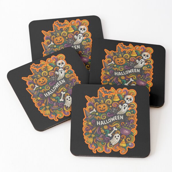 Item preview, Halloween Monsters Doodle Collage designed and sold by Nacho Average Designs.
