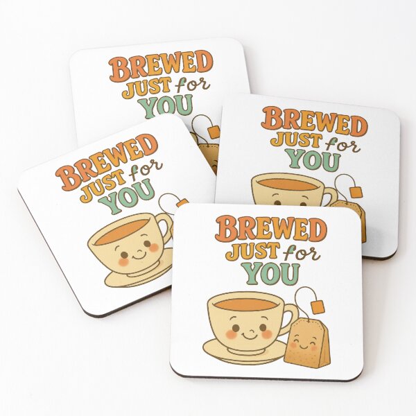 Item preview, Brewed Just for You – Cute Tea Pun Design with Smiling Teacup and Teabag designed and sold by inkoutninja.