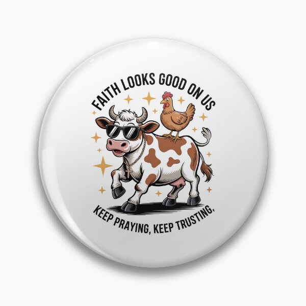 Item preview,  Faith Looks Good on Us, Home Animals Lovers, Couples, Country Farm Family, Retro Christian Design designed and sold by Raise2Shine.