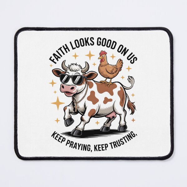 Item preview,  Faith Looks Good on Us, Home Animals Lovers, Couples, Country Farm Family, Retro Christian Design designed and sold by Raise2Shine.