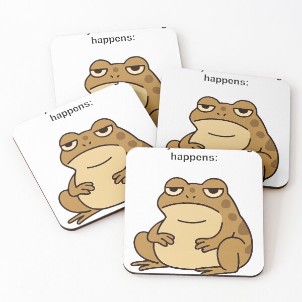 Item preview, Grumpy frog meme illustration designed and sold by Chill Doodles.
