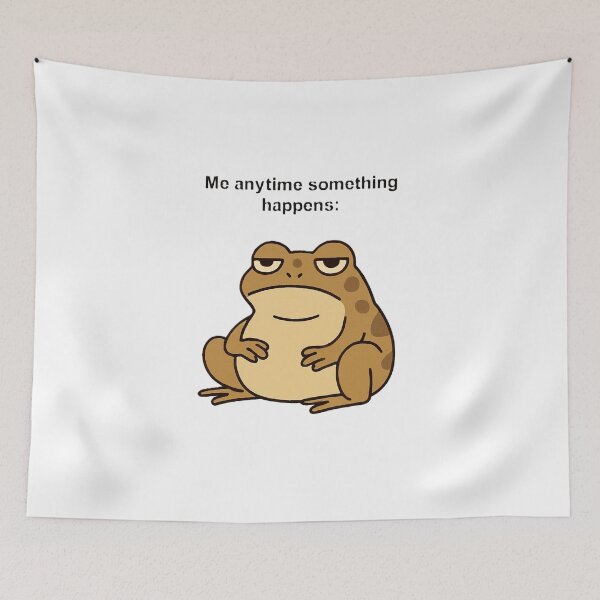 Item preview, Grumpy frog meme illustration designed and sold by Chill Doodles.