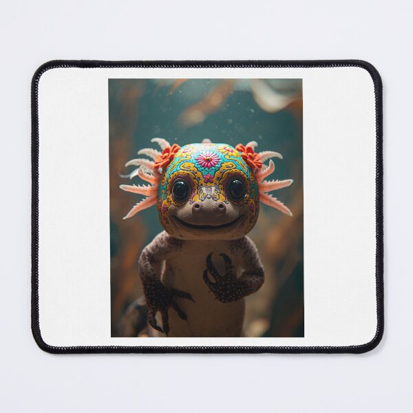 Item preview, Smiling Axolotl Calavera – Day of the Dead Inspired Amphibian Art designed and sold by RetroPop23.