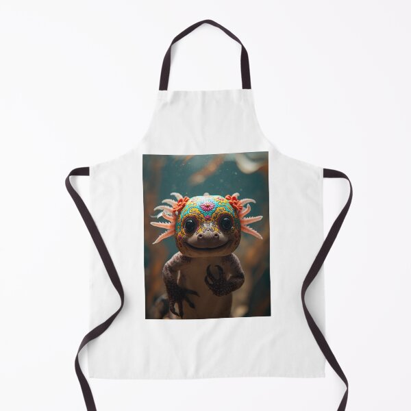 Item preview, Smiling Axolotl Calavera – Day of the Dead Inspired Amphibian Art designed and sold by RetroPop23.