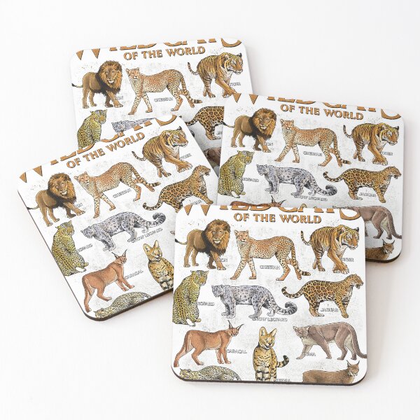 Item preview, Wild Cats Animals of the World Educational Wild Animal Lover Shapes Cute  designed and sold by cretegracieuk.