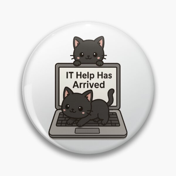 Item preview, IT Help Has Arrived – Cute Cat Tech Support Pun Design for Cat Lovers and Geeks designed and sold by inkoutninja.
