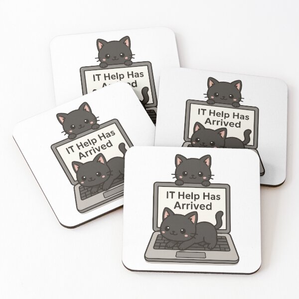 Item preview, IT Help Has Arrived – Cute Cat Tech Support Pun Design for Cat Lovers and Geeks designed and sold by inkoutninja.