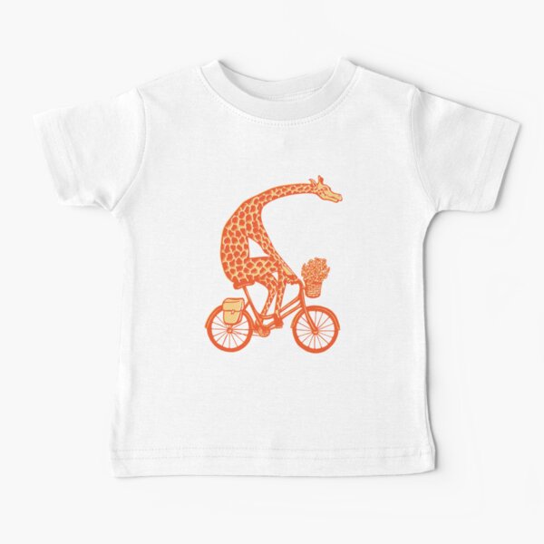 Giraffe on bike Baby T-Shirt