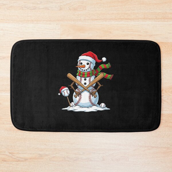Artikelvorschau, Baseball Weihnachten Schneemann spielt Baseball entworfen und verkauft von facegm.