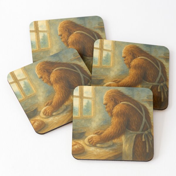 Item preview, Sasquatch Bakes Sourdough Bread in the Kitchen Watercolor designed and sold by Sarcastic Narwhal.
