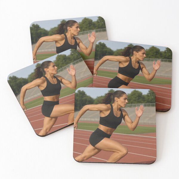 Item preview, Horizontal Track Athlete in an All Black Sportswear designed and sold by Toonlympics.