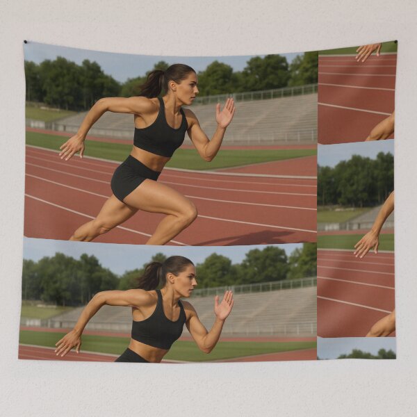 Item preview, Horizontal Track Athlete in an All Black Sportswear designed and sold by Toonlympics.