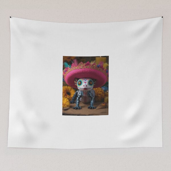 Item preview, Sombrero Axolotl Calavera – Day of the Dead Mexican Folk Art designed and sold by RetroPop23.