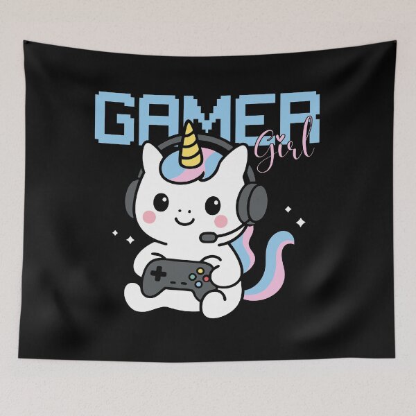 Artikelvorschau, Süßes Gamer-Einhorn-Mädchen – Kawaii Gaming Design entworfen und verkauft von deardansouza.