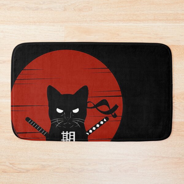 Item preview, Ninja Cat Samurai Cat Japanese Text Cat Ninja  designed and sold by ShopArtAmiyaGi.