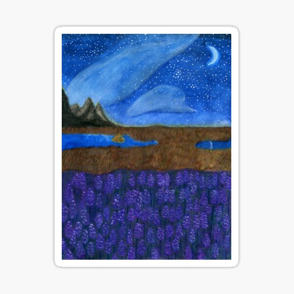 Lupines at Night Sticker