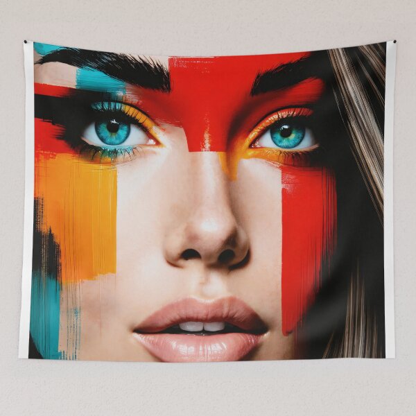 Aperçu de l'œuvre Copy of Portrait Vibrant de Femme Pop Art : Design Abstrait Moderne créée et vendue par Stan Art Store.