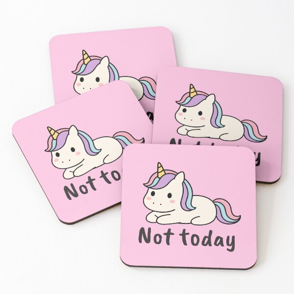 Item preview, Not Today Unicorn – Cute Kawaii Pastel Design designed and sold by deardansouza.