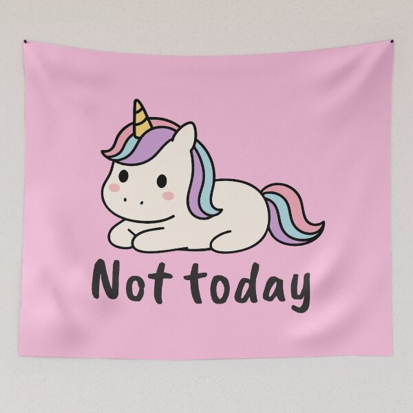 Item preview, Not Today Unicorn – Cute Kawaii Pastel Design designed and sold by deardansouza.