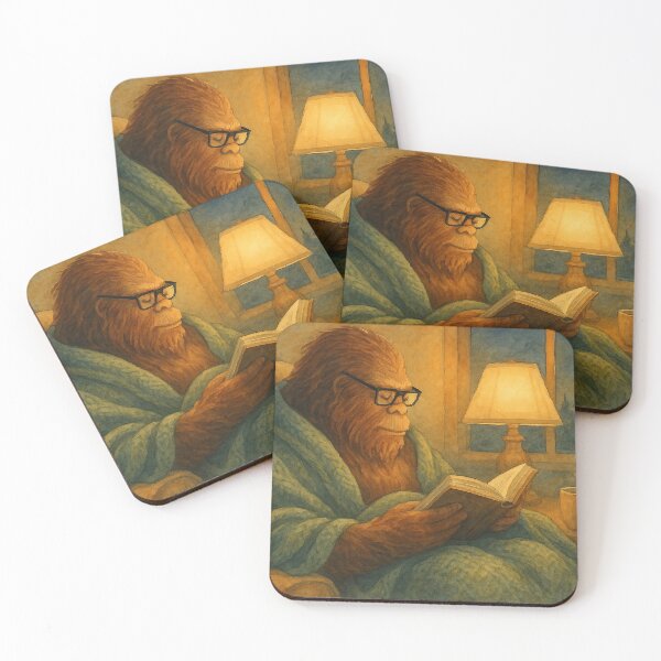Item preview, Sasquatch Cuddles Up With A Good Book Watercolor designed and sold by Sarcastic Narwhal.
