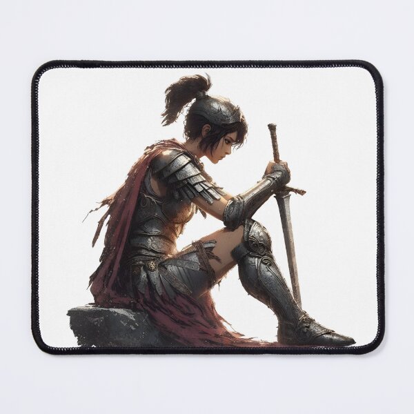 Item preview, Spartan Warrior – Epic Spartan Woman Resting after a Victory Artwork designed and sold by Lag-Threads.