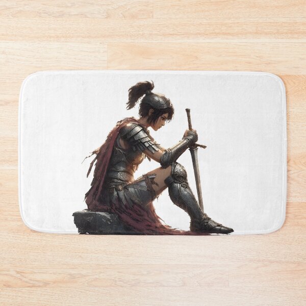 Item preview, Spartan Warrior – Epic Spartan Woman Resting after a Victory Artwork designed and sold by Lag-Threads.