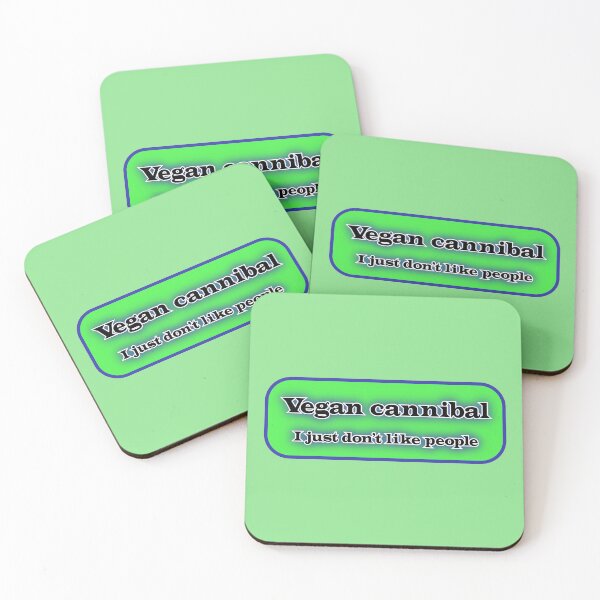 Item preview, Vegan cannibal I just don’t like people, blue on green designed and sold by mntimg.