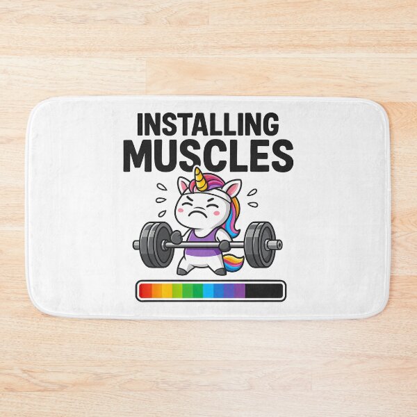 Item preview, Installing Muscles: Funny Gym Unicorn Progress designed and sold by k3rstman1.