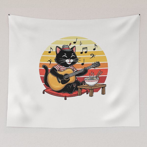 Item preview, Anime Ramen Cat Retro Japanese Noodles Kawaii Cat  designed and sold by cawtoon.