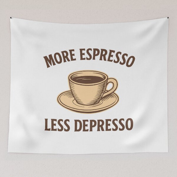 Item preview, More Espresso Less Depresso Coffee Lover Humor designed and sold by k3rstman1.