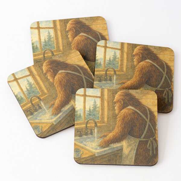 Item preview, Sasquatch Does the Dishes Watercolor designed and sold by Sarcastic Narwhal.