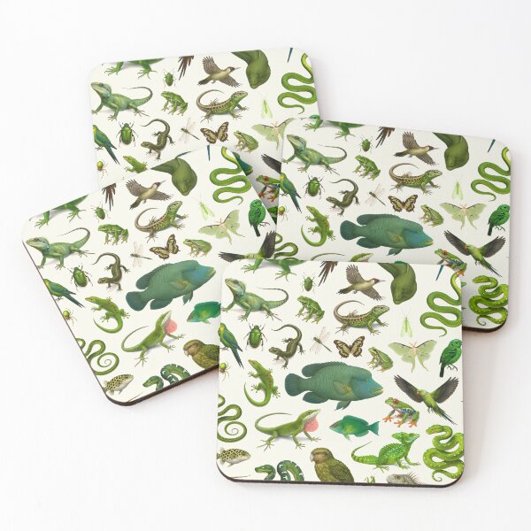 Item preview, Wild World in Green Retro Illustration Wildlife Chart designed and sold by kakarikihill.