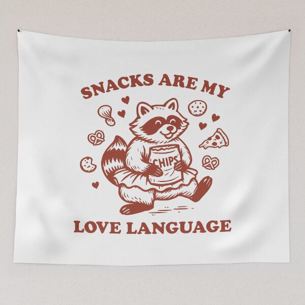 Item preview, Snacks Are My Love Language Raccoon Foodie designed and sold by k3rstman1.