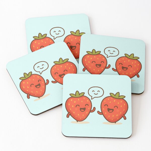 Item preview, Kawaii Strawberries – A pair of cheerful and fun fruits designed and sold by urudesign.