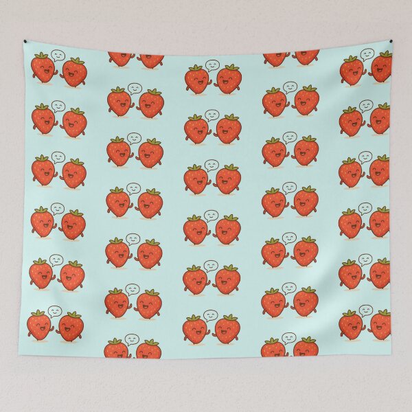 Item preview, Kawaii Strawberries – A pair of cheerful and fun fruits designed and sold by urudesign.