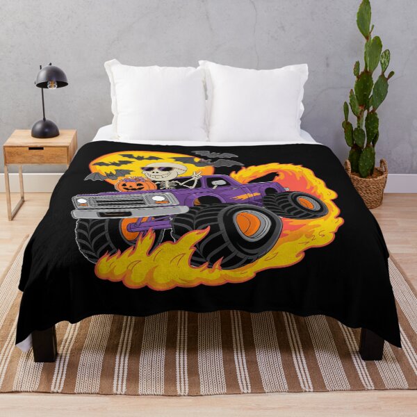 Item preview, Spooky Skeleton Riding Monster Truck Halloween designed and sold by ValerieRodrigue.