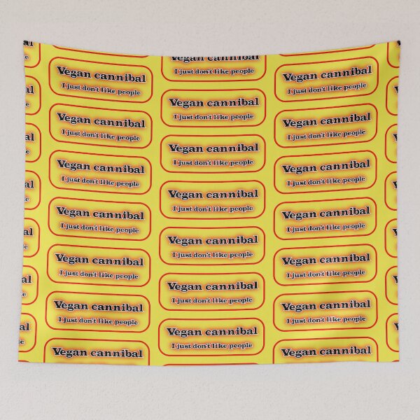 Item preview, Vegan cannibal I just don’t like people, red on yellow designed and sold by mntimg.
