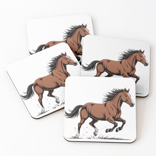 Item preview, Dynamic Running Horse Illustration – Powerful Brown Stallion Clipart designed and sold by Royalsticker.