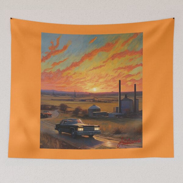 Item preview, "American Rural Sunset: Vintage Car on Country Road" designed and sold by Artisticanvas.