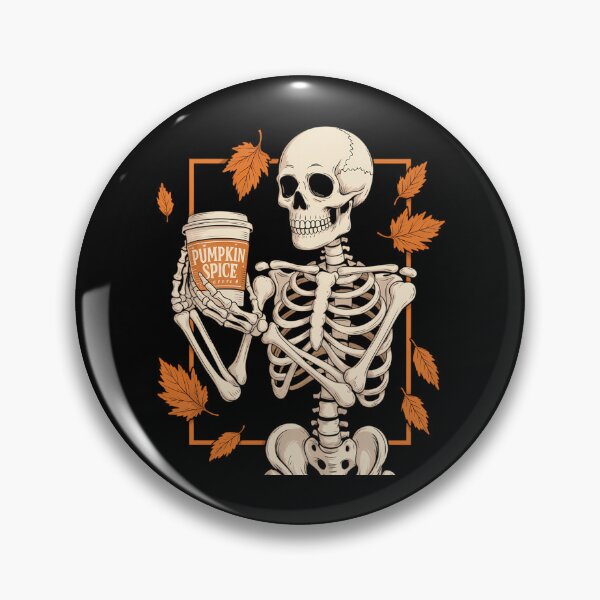 Item preview, Halloween Skeleton Pumpkin Spice Latte Syrup Creamer designed and sold by ValerieRodrigue.