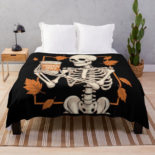 Item preview, Halloween Skeleton Pumpkin Spice Latte Syrup Creamer designed and sold by ValerieRodrigue.