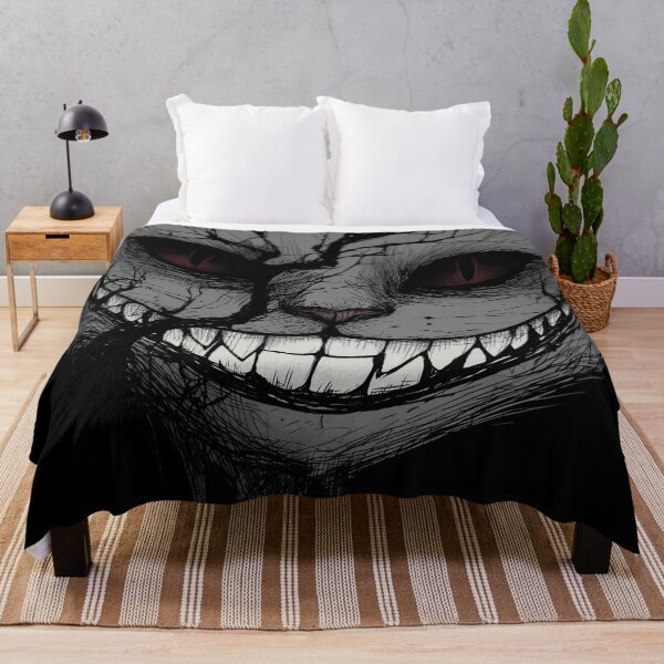 Item preview, Cracked Grinning Cheshire Cat – Creepy Horror Illustration designed and sold by Skolyak.
