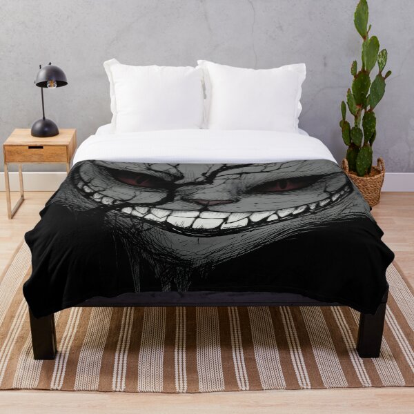 Item preview, Cracked Grinning Cheshire Cat – Creepy Horror Illustration designed and sold by Skolyak.