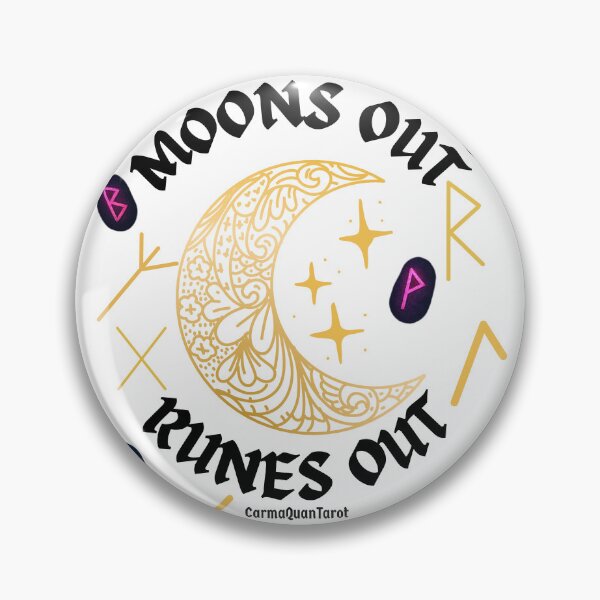 Item preview, Moons Out Runes Out – Rune and Crescent Moon Design T Shirt CarmaQuanTarot designed and sold by CarmaQuanTarot.
