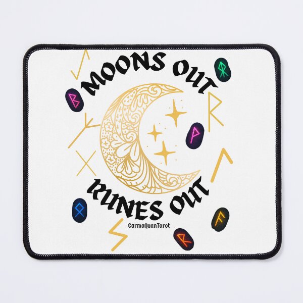 Item preview, Moons Out Runes Out – Rune and Crescent Moon Design T Shirt CarmaQuanTarot designed and sold by CarmaQuanTarot.