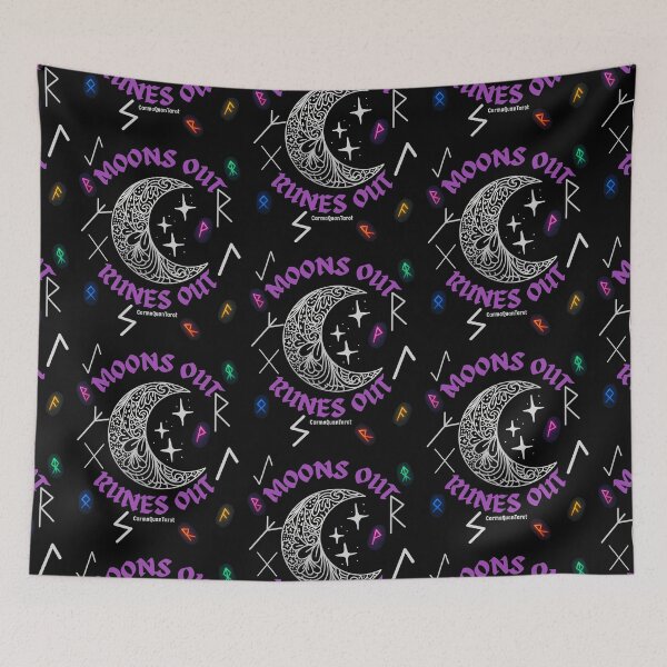Item preview, Moons Out Runes Out – Rune and Crescent Moon Design T Shirt CarmaQuanTarot designed and sold by CarmaQuanTarot.